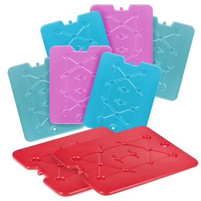 Produktbild von BigDean 8er Set XXL Kühlakkus je 750ml groß - perfekt für Kühltasche & Kühlbox - 32 x 25,5 x 1,5 cm - Freezeboards Kühlelemente Kühlpacks