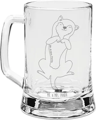 Produktbild von Mr. & Mrs. Panda Humpen Hund Streicheln - Transparent - Geschenk, Gravur Bierkrug, Wauwau, Hunde, Seidel, Krug, Niedlich, Bierhumpen, Süß, Sprüche