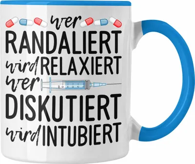 Produktbild von Trendation - Krankenschwester Tasse Geschenk Propofol Spritze Geschenk Krankenschwestern Kaffeetasse Arzt Ärtzin Arzthelferin (Blau)