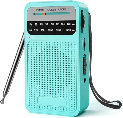 Produktbild von Handheld AM FM Radio mit großem Empfang - Lautsprecher, Kopfhöreranschluss, AA-Batteriebetrieb, für Indoor, Outdoor, Notfall