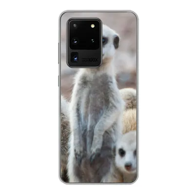 Produktbild von MuchoWow® Handyhülle Schutzhülle Hülle für Samsung Galaxy S20 Ultra Neugierige Erdmännchen Silikon Softcase Handy Hülle - Karteninhaber