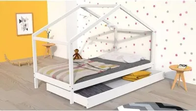 Produktbild von HAUSBETT KOALA MIT SCHUBLADE/ Kinderbett 90x190 - Weiß
