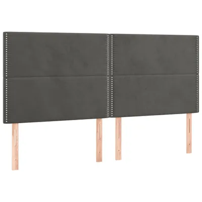 Produktbild von Kopfteil Dunkelgrau 160 x 5 x 118/128 cm Samt