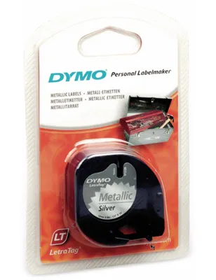 Image de DYMO LetraTag étiquettes ruban 12 mm x 4 m argent métallique