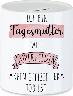 Produktbild von Ich Bin Tagesmutter Weil Superheldin Kein Anerkannter Job Ist Spardose  Geschenk Danke Sagen