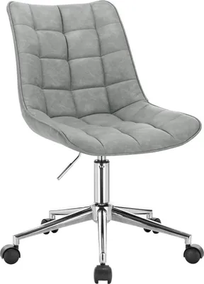 Produktbild von Deluxe Ergonomischer Bürostuhl – Kunstleder – Mit Fußstütze – Grau – Höhenverstellbar