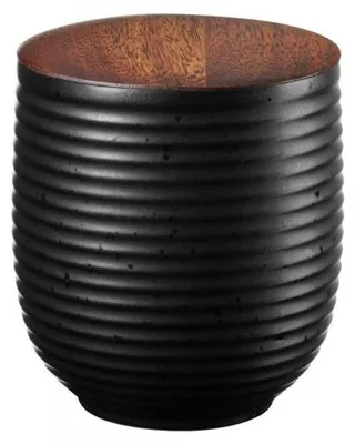 Obrázek produktu pro ASA Teedose, black mit Holzdeckel  d. 7,7 cm, h. 9 cm, 0,2 l.
