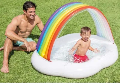 Image de Piscinette arc en ciel - L 1,42 x l 1,19 x H 0,84 m - Intex