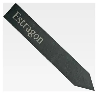 Produktbild von Pflanzenschild "Estragon", Kräuterstecker aus Schiefer, ca. 19 cm, graviert, Naturstein, Kräuterschild, Gartengestaltung