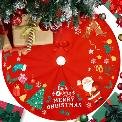 Produktbild von Weihnachtsbaumdecke - Rund - Unterlage für Christbäume - Rot