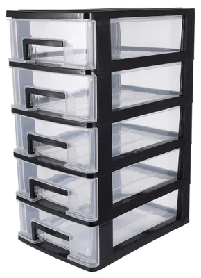 Produktbild von Aufbewahrungsbox aus Kunststoff mit 5 Schubladen, Organizer