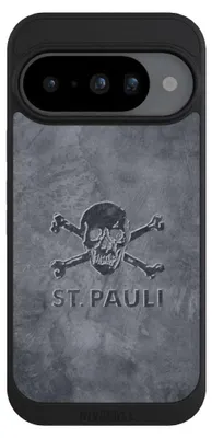 Produktbild von NIVOCASE Handyhülle für Google Pixel 10  Hülle NIVOpure Case Schwarz Beton FC St. Pauli Logo