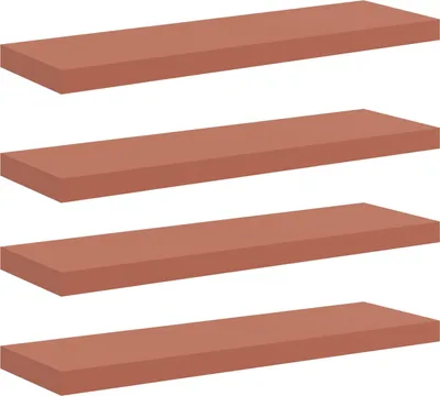 Image de vidaXL Étagères murales, lot de 4, rouge, 80 x 23,5 x 3,8 cm, matériau composite bois