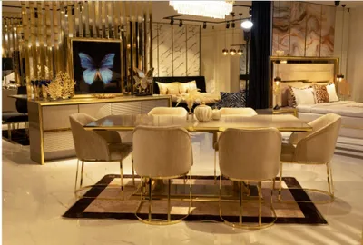 Produktbild von Luxus Tisch Edelstahl Esstische Esstisch Italienisches Design Gold Tische