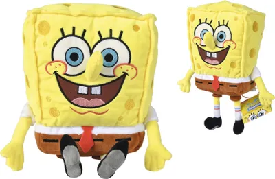 Produktbild von SIMBA, Spongebob Schwammkopf Plüschtier, Gelb, 35 cm, mit recyceltem Füllmaterial, ab 0 Monaten, offiziell lizenziert, plastikfreie Verpackung