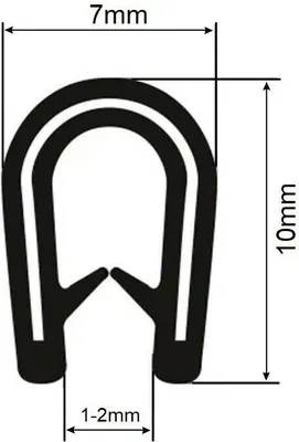 Produktbild von Kantenschutz Kantenschutzprofil Stahleinlage Schutzprofil Dichtungsprofil Blech 7x10mm