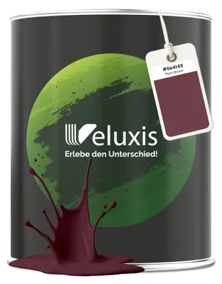 Produktbild von Wandfarbe Braun Lila Matt Innenfarbe – Deckkraft Klasse 1, VOC-frei, Ohne Grundierung, Tropfarm – Wohnzimmer & Schlafzimmer – 2,5L – Veluxis (Plum Brown)