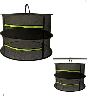 Produktbild von Kräutertrockennetz - 2 Lagen - hängend - schwarz - 61 x 61 x 38 cm