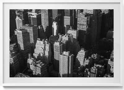 Produktbild von Schwarz-weiße Architektur der Stadt– Wandbild mit Rahmen – Gerahmtes Bild – Wanddekoration – 100x70 cm – Weiß Rahmen