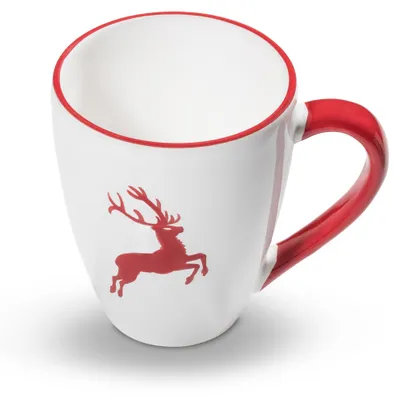 Produktbild von Gmundner Keramik Rubinroter Hirsch Frühstücksbecher 0,3 ltr.