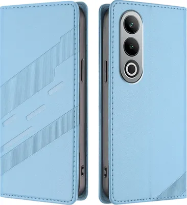 Produktbild von Hülle für OnePlus Nord CE4, Kunstleder Brieftaschen Handyhülle mit Kartenfach und Standfunktion Hellblau