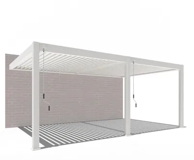Produktbild von Weide Deluxe Plus Wand-Pergola Voll-Aluminium 4x6m mit Lamellendach weiß