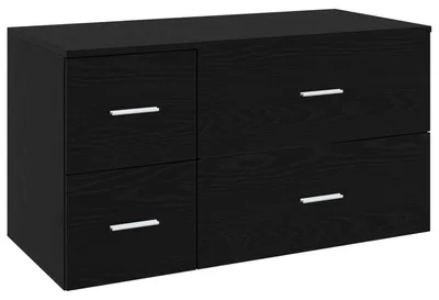 Produktbild von vidaXL Badezimmermöbel-Set 2 stk. Schwarze Eiche Holzwerkstoff