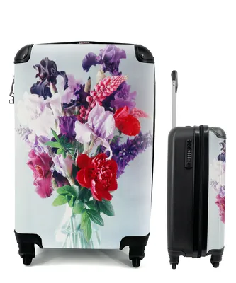 Produktbild von MuchoWow® Koffer Handgepäck Trolley Rollkoffer Kleine Reisekoffer mit 4 Rollen - Blumen - Farben - Vase - Cabin Size < 55x40x23 cm & 55x40x20 cm - Fotokoffer - Kabinenkoffer - Boardgepäck - Reise-Box - Reisekoffer - Reisegepäck - Koffer mit Bild - Trolley für Kinder