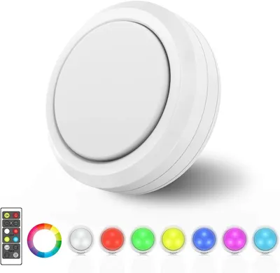 Kabellose RGB-LED-Leuchte, dimmbar, mit Fernbedienung, 1 Set