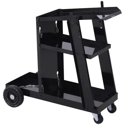 Produktbild von Beladungswagen für Schweißgerät - Schweißwagen | Farbe: Schwarz | Abmessungen: 39x71x70 cm