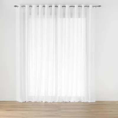 Gardin mit Ösen 400x240 cm weiß Leineneffekt