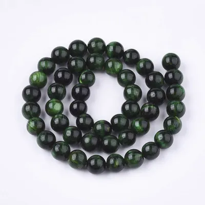 Immagine prodotto di Perle di occhio di tigre, 6 mm, colori naturali, forma rotonda, 57 per collana