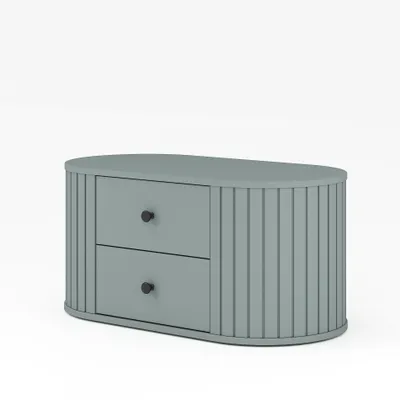 Produktbild von Waschtischunterschrank Ocean mit 2 Schubladen, Fjord - Grün, hängend, Breite 95 cm, Soft-Close System, Oberfläche Anti-Fingerprint Folie.