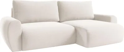 Produktbild von Paullo - Schlafsofa mit Ottomane, 253x153 cm Cremeweiß, Stauraum