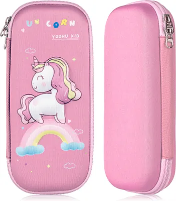 Produktbild von Federmäppchen Mäppchen RAGI Mädchen Federmappe Einhorn Federtasche Rosa Schlamppermäppchen Schule Teenager Stiftebox Schüleretui Pink Stiftemappe