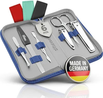 Produktbild von marQus Maniküre-Set 6-teilig – Kunstleder-Etui, Solingen – Blau