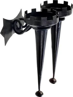 Produktbild von Doppel Wandkerzenhalter Mittelalter aus Metall 26cm