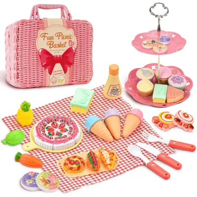 Productafbeelding van 43-delige Picknickset voor Kinderen met Speelkeukenaccessoires