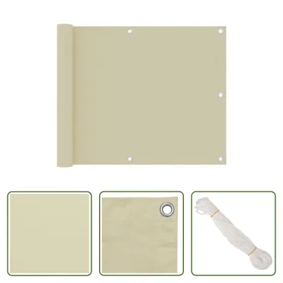 Image de The Living Store Brise-Vue Balcon Crème 75x300 cm Tissu Oxford