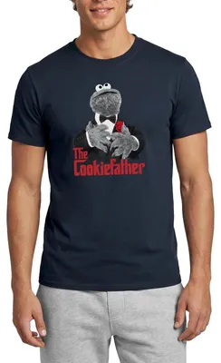 Produktbild von Spreadshirt Sesamstraße Krümelmonster The Cookiefather Männer T-Shirt, 3XL, Navy