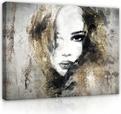 Obrázek produktu pro Obraz na plátně Lips Woman Face Rustic Large 100x70 cm XXL Moderní plátno Obrazy na plátně Obrazy na plátně Nástěnné umění Tisk Obraz na plátně Připraveno k zavěšení
