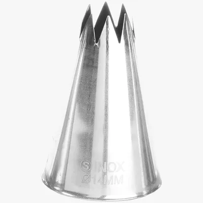 Produktbild von Sterntülle für Spritzbeutelhülsen, Stahl, Durchmesser 14 mm - HENDI 551431