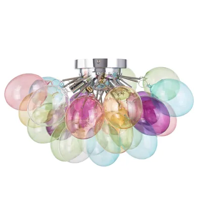 Produktbild von Lucande Deckenleuchte Diborah, bunt, Glas, Ø 50 cm, G9