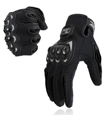 Produktbild von Motorradhandschuhe mit Touchscreen-Funktion – Hartschalen-Schutzhandschuhe für Herren & Damen, rutschfest, für Motorrad, MTB & BMX, XL, Schwarz