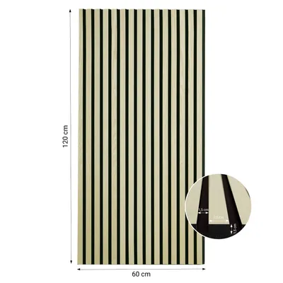 Produktbild von Homestyle4u Wandpaneel 60x120 2er Set Akustikpaneele Holz Hellbraun Creme Wandpaneele Beige Paneele Wohnzimmer Deckenpaneele Wandverkleidung
