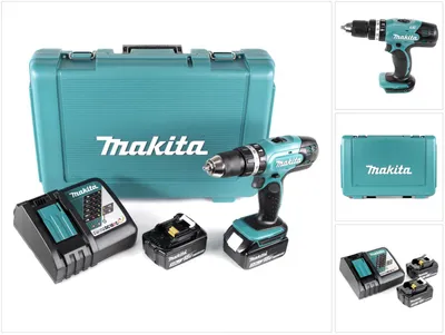 Immagine prodotto di Makita DHP 453 RFE Avvitatore a percussione con batteria Li-Ion da 18 V in valigetta + 2 batterie BL 1830 da 3,0 Ah + caricabatteria DC18RC