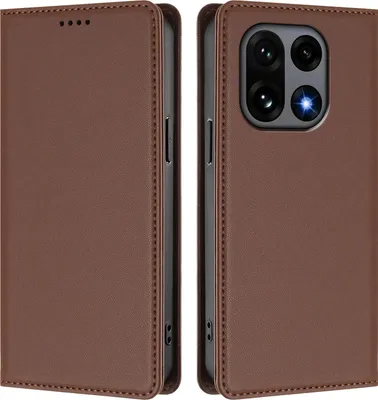 Obrázek produktu pro Kožené pouzdro pro OnePlus 15, magnetické flipové pouzdro zPolyuretankůže se stojánkem Hnědá