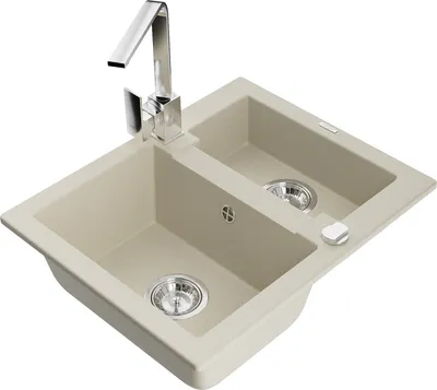 Produktbild von Mexen Carlos 1,5-Becken-Granitspüle mit Mischbatterie Rita, Beige - 6518-69-670300-00