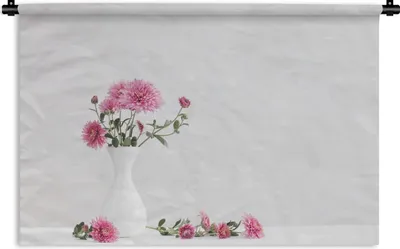 Produktbild von MuchoWow® Wandteppich Wandbehang Chrysanthemen - Rosa - Stilleben 120x80 cm Tapisserie Dekoration Wandtuch - Wanddekorationen - Wandtücher