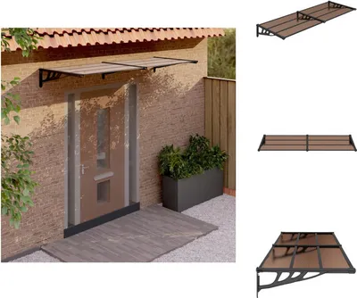 Zdjęcie produktu dla vidaXL Daszek nad drzwi czarny 239x90 cm poliwęglan - Markizy